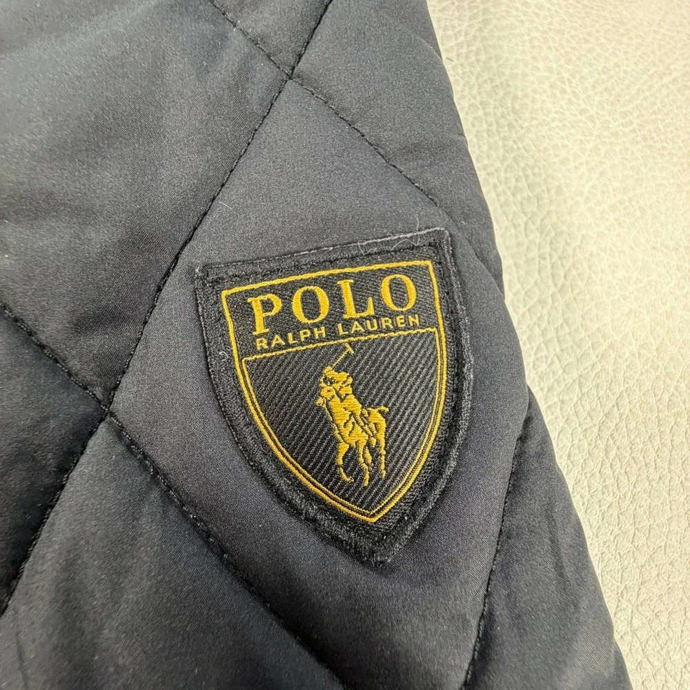 Polo Ralph Lauren Mens XXL The Beaton Quilted Jacket Navy Coat Corduroy Collar